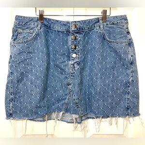 Pilcro Jacquard Denim Mini Skirt-Size 16W EUC
